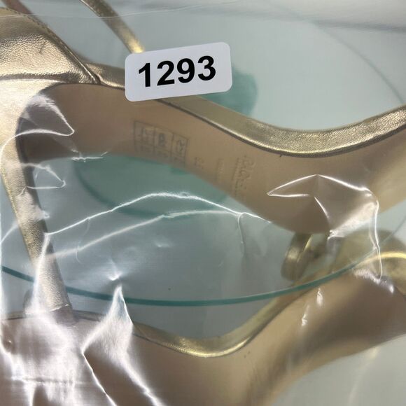 Rachel Zoe Ema Stiletto Heels Metallic Gold Ankle Strap Leather - Picture 8 of 8